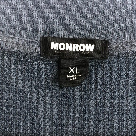 𝅺MONROW  L Blue waffle knit Henley dress - Picture 6 of 12